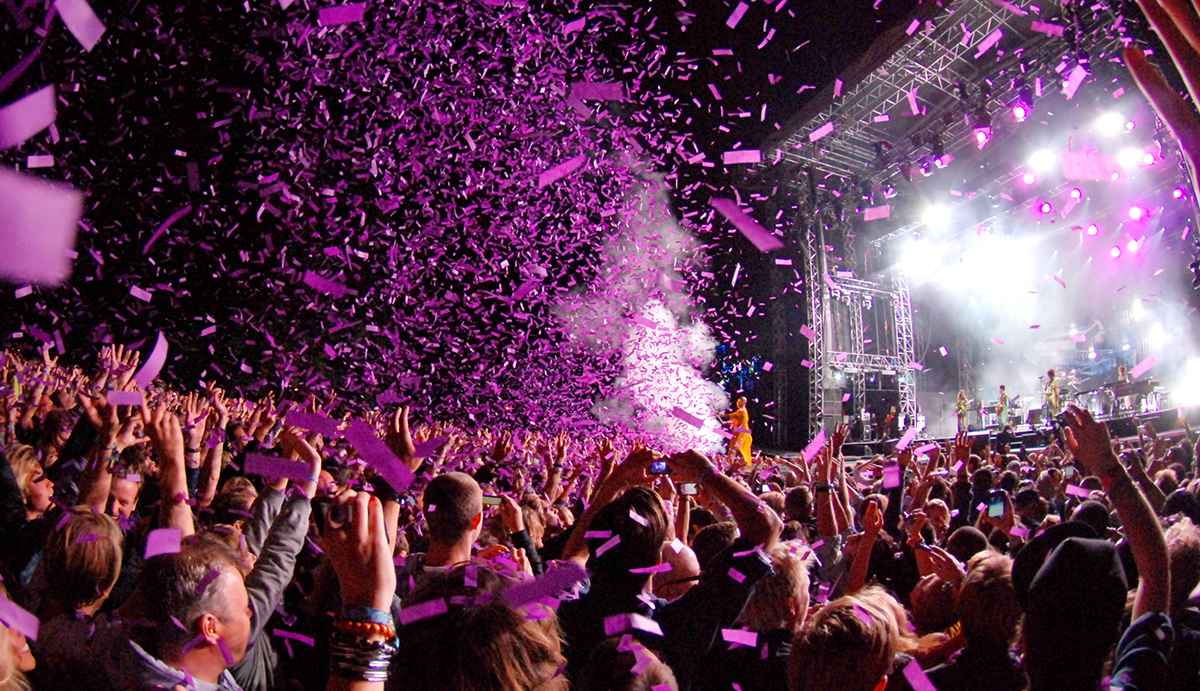 An audience at a music concert.